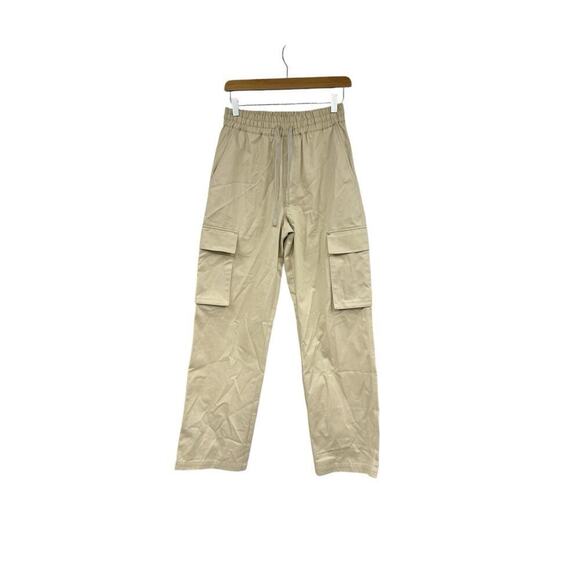 Frame Jeans Men's Wide-Leg Drawstring Cargo Pants Khaki Tan Men’s Small